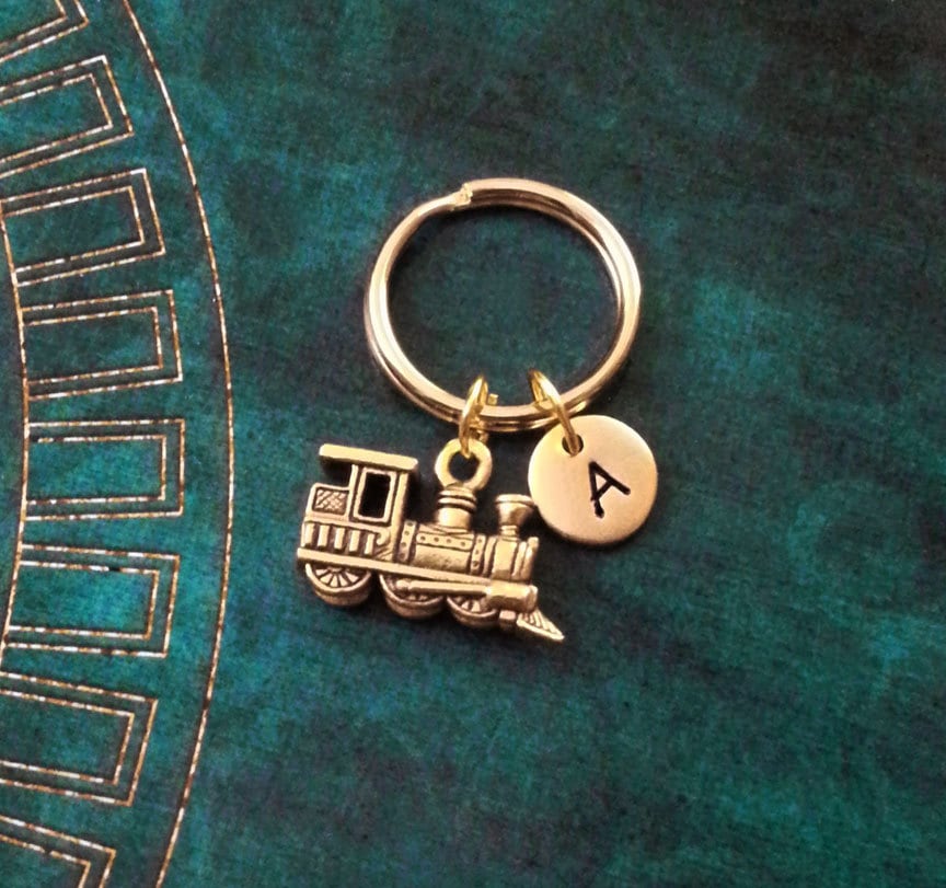 Train Necklace SMALL Gold Train Jewelry Model Train Gift