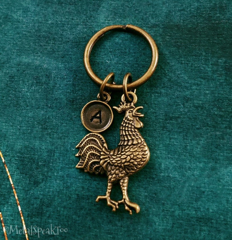 Rooster Necklace Rooster Jewelry Rooster Charm Necklace Farm Etsy