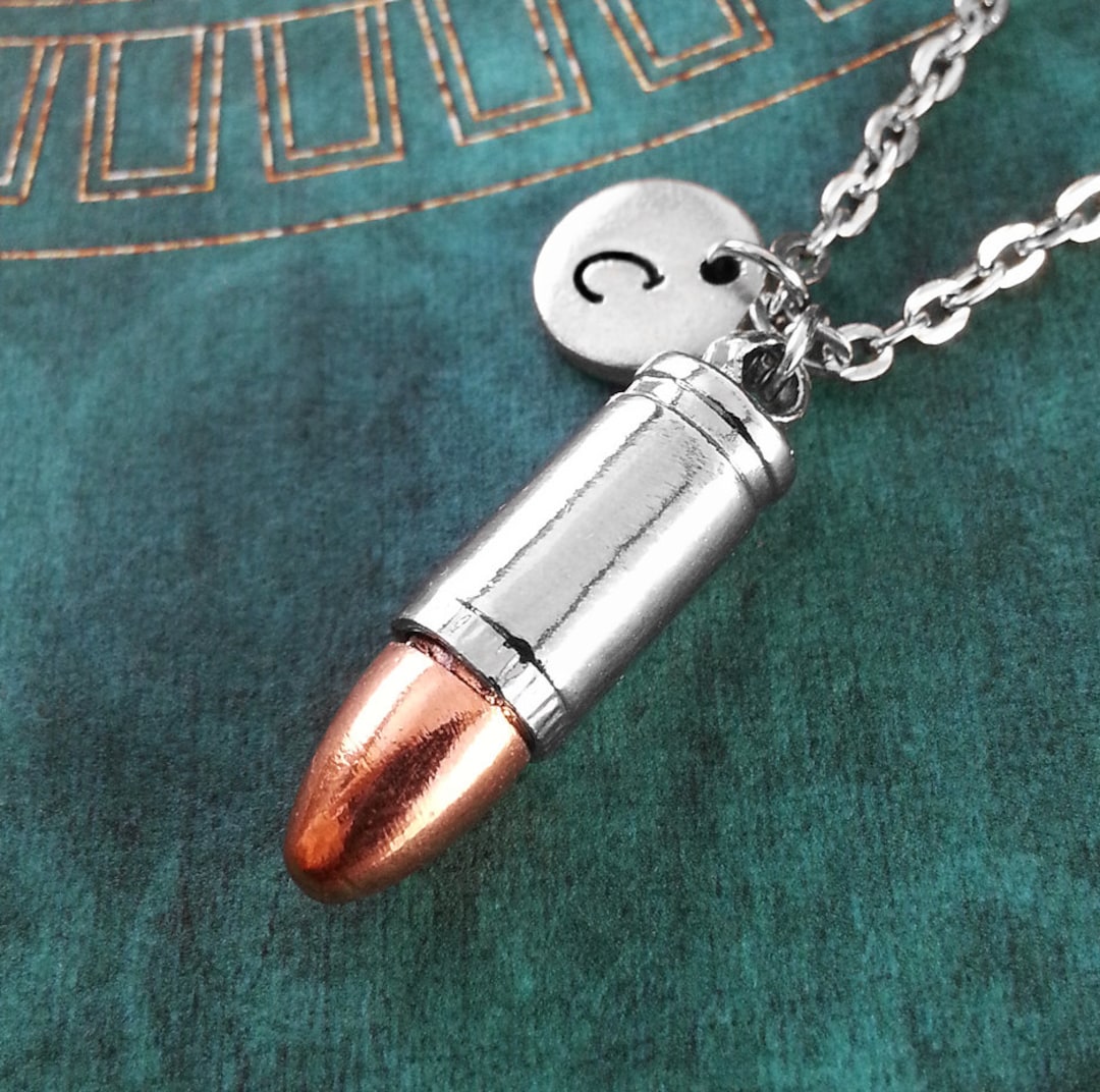 Copper Tip Bullet Necklace, Personalized Necklace, Bullet Pendant