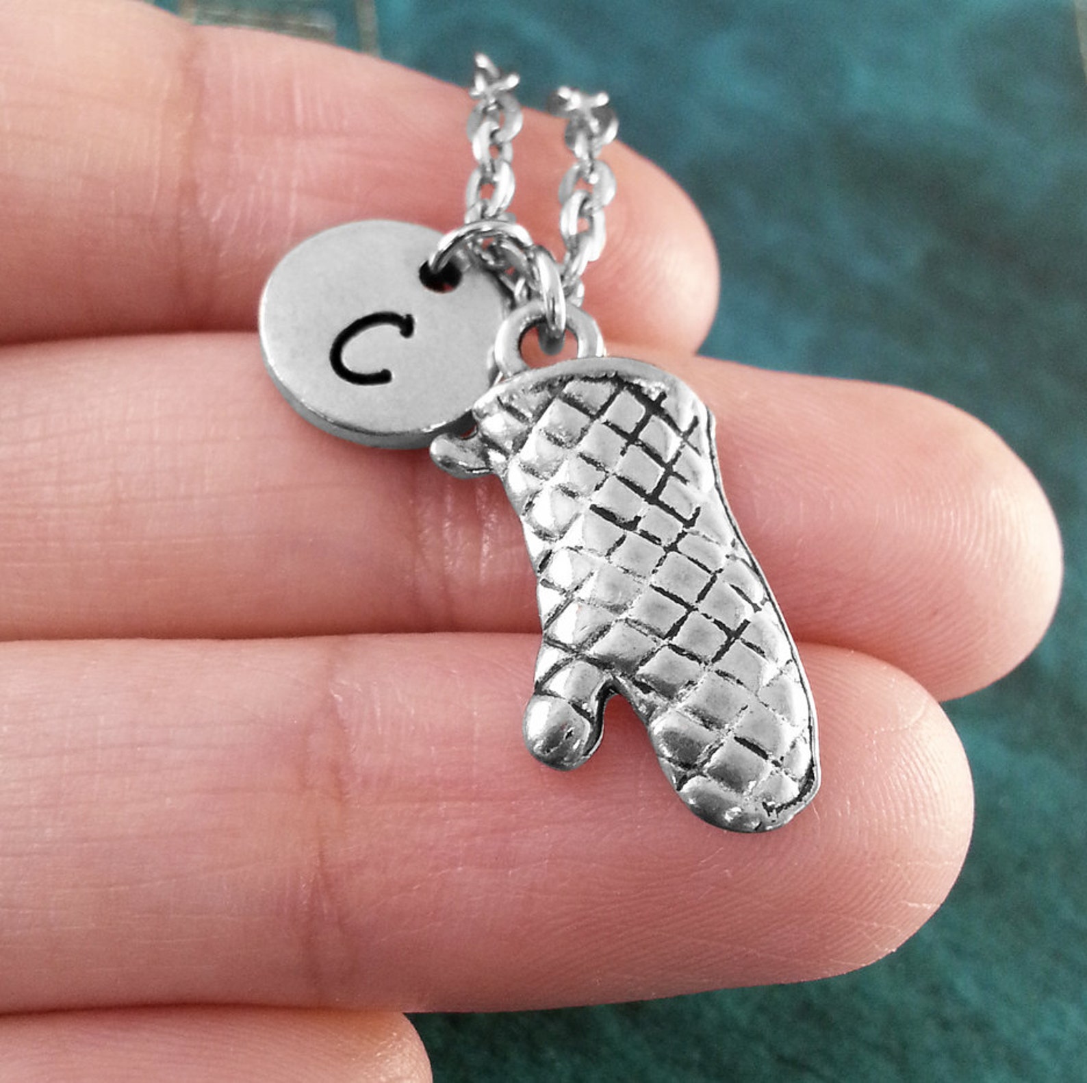 Oven Mitt Necklace Personalized Necklace Oven Mitt Pendant Etsy