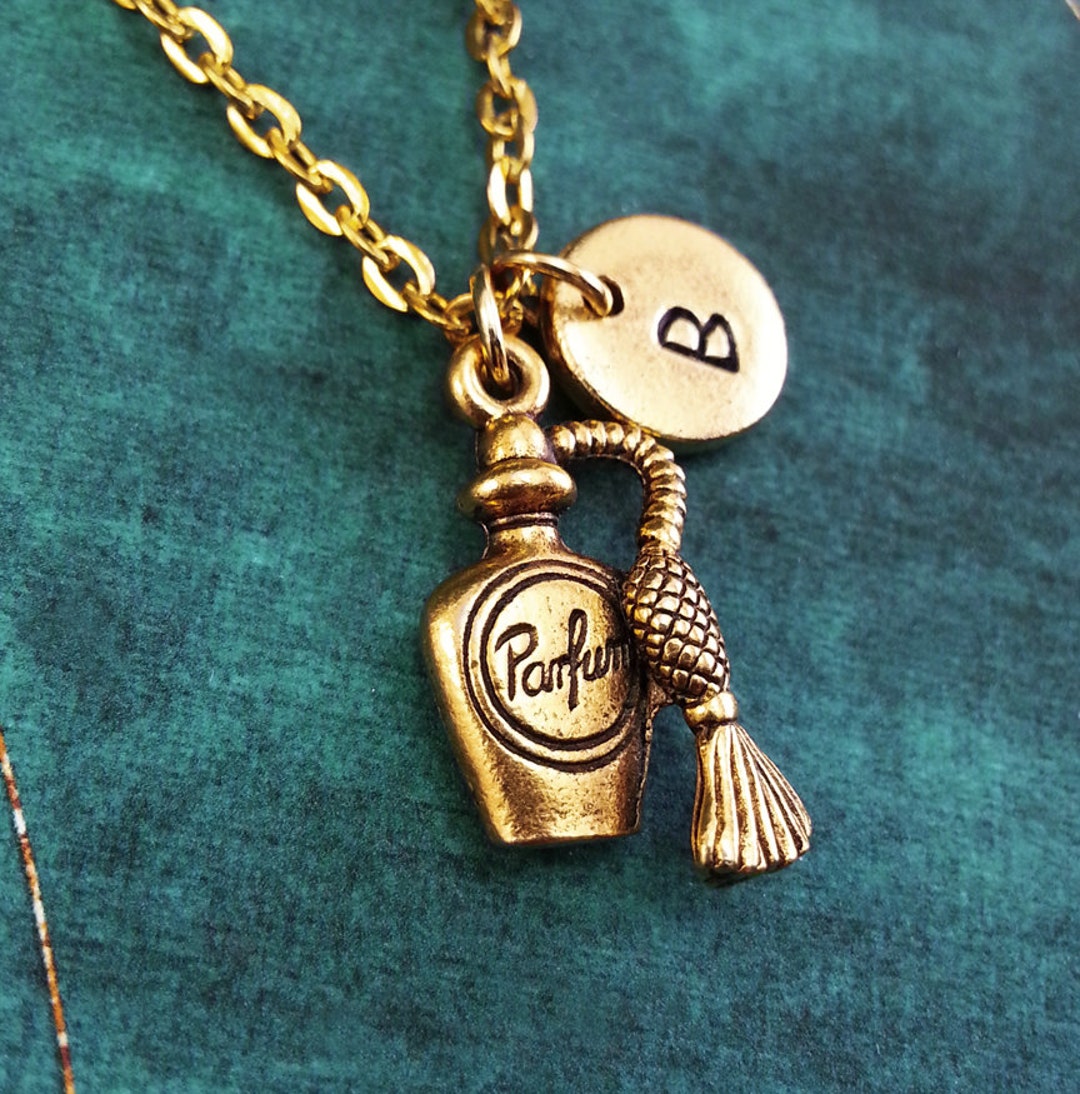 Perfume Necklace Gold Perfume Bottle Necklace Personalized Necklace