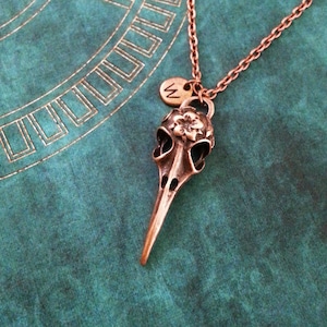 Bird Skull Necklace Hummingbird Skull Jewelry Personalized Necklace Skull Pendant Necklace Monogram Jewelry Skull Charm Bridesmaid Necklace