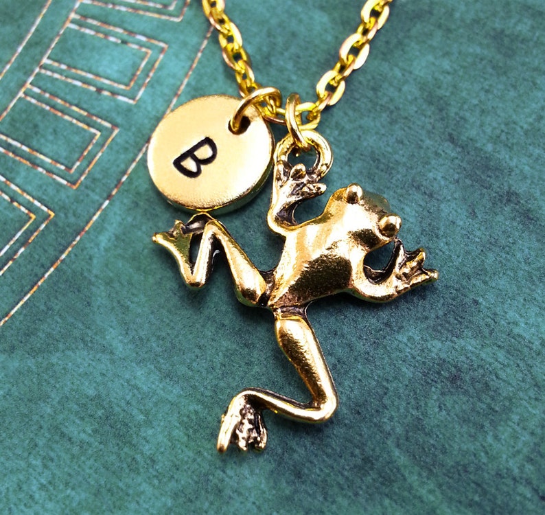 Frog Necklace Gold Frog Charm Personalized Necklace Pendant Etsy