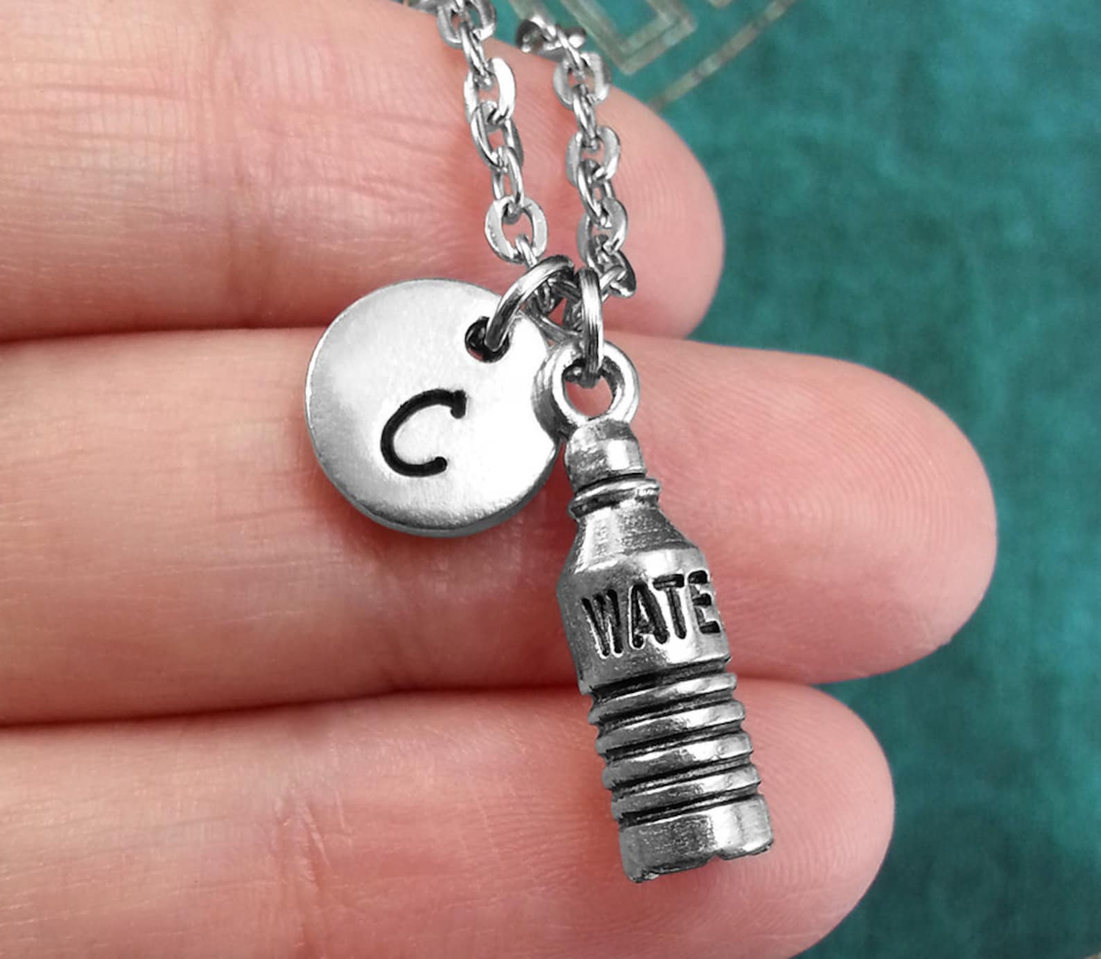 Water Bottle Necklace Personalized Necklace Bottled Water Etsy