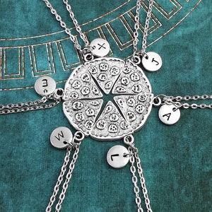 Pizza Friendship Necklaces Set Of 6 Pizza Slices Personalized Bridesmaid Necklaces Full Pizza Whole Pizza Jewelry Pepperoni Pizza Necklace