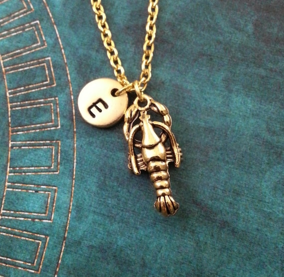 Lobster Necklace SMALL Gold Lobster Charm Necklace Lobster Etsy