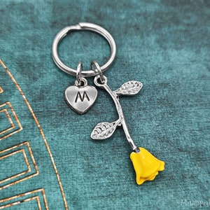 Yellow Rose Necklace Charm Necklace Rose Jewelry Rose Pendant ...