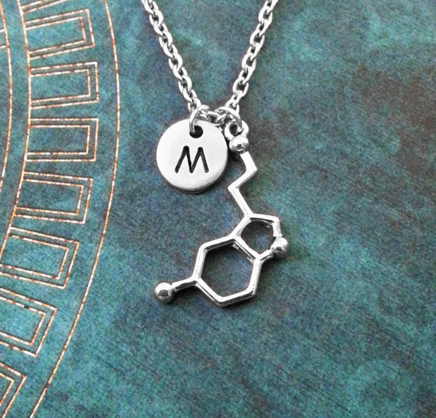 Serotonin Necklace Serotonin Jewelry Chemistry Jewelry Chemist Etsy