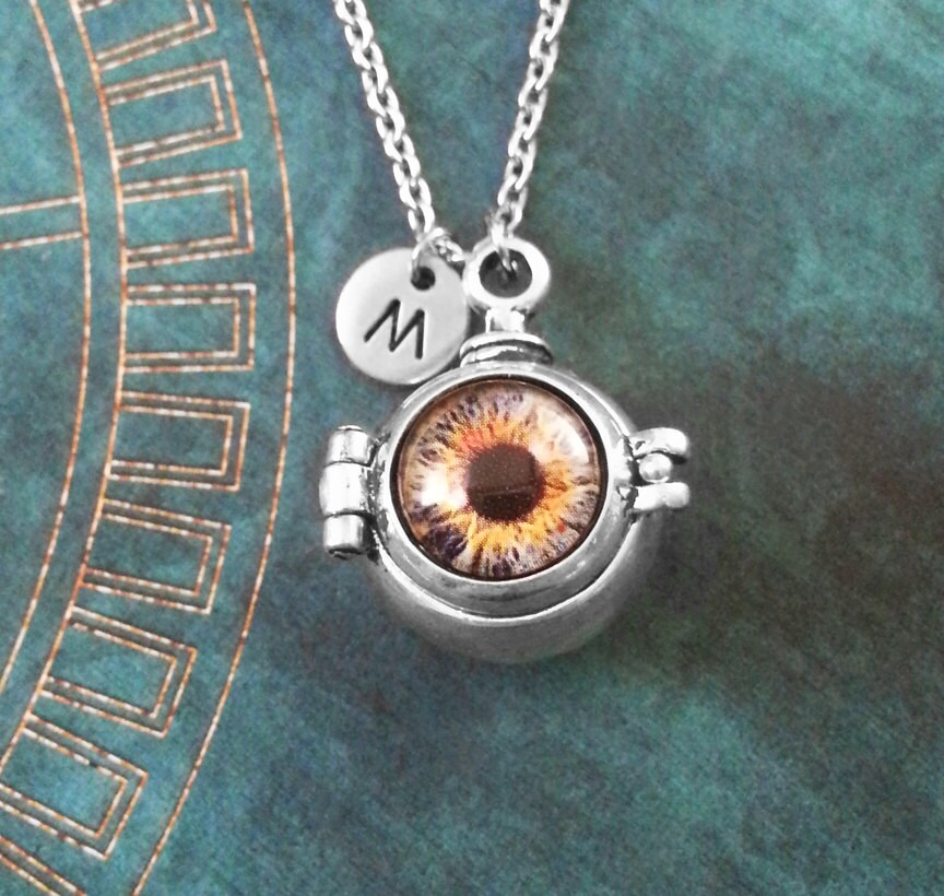 Eye Necklace Evil Eye Jewelry Eye Locket Necklace Eyeball Etsy