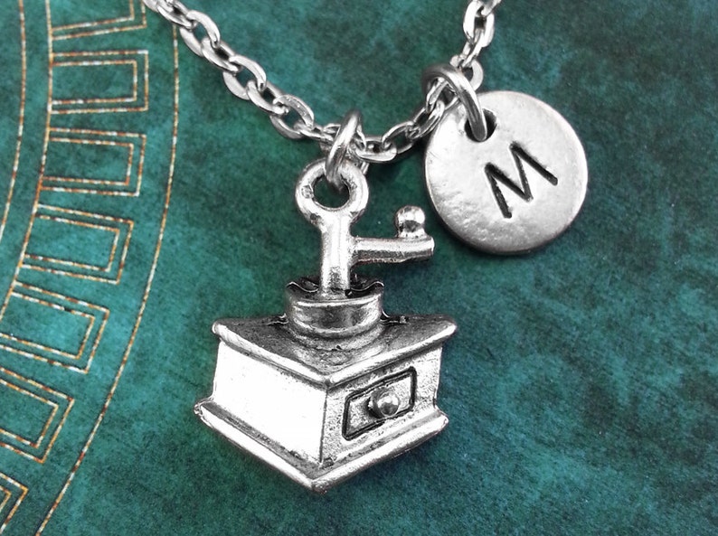 Coffee Grinder Necklace Personalized Necklace Custom Etsy