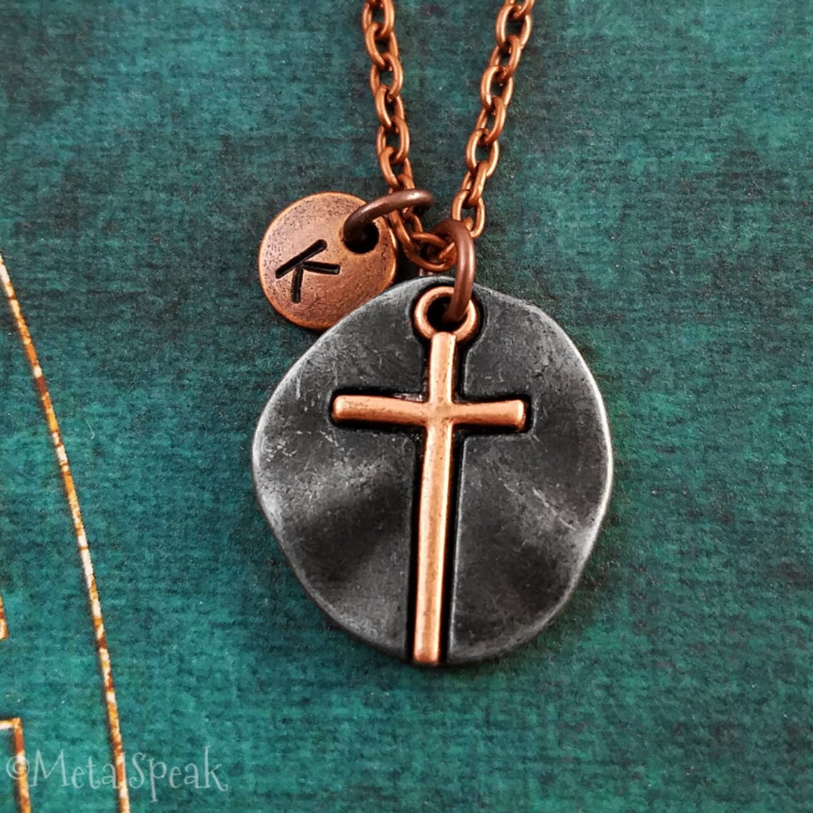 Cross Necklace SMALL Cross Charm Necklace Copper Cross Jewelry - Etsy
