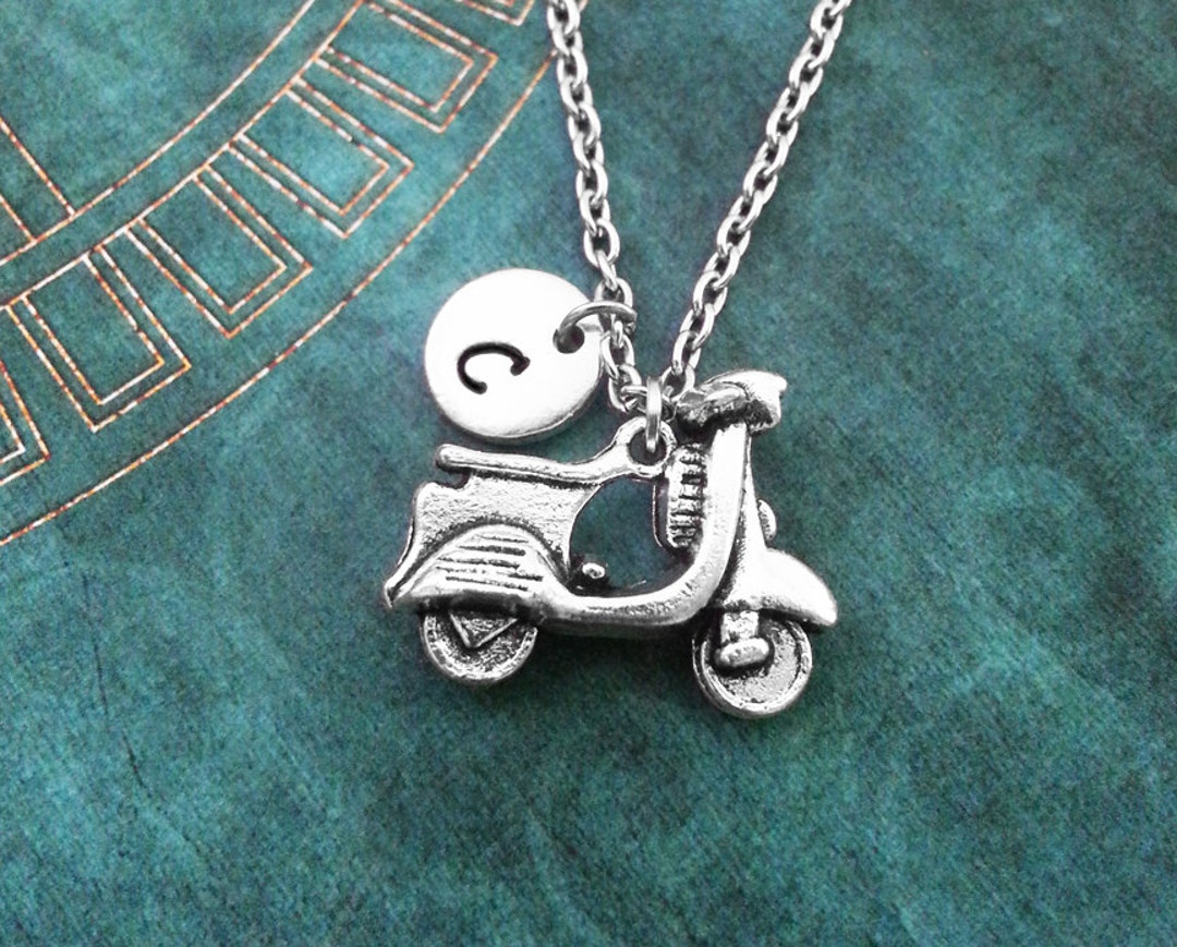 Motor Scooter Necklace VERY SMALL Moped Necklace Motor Bike Necklace