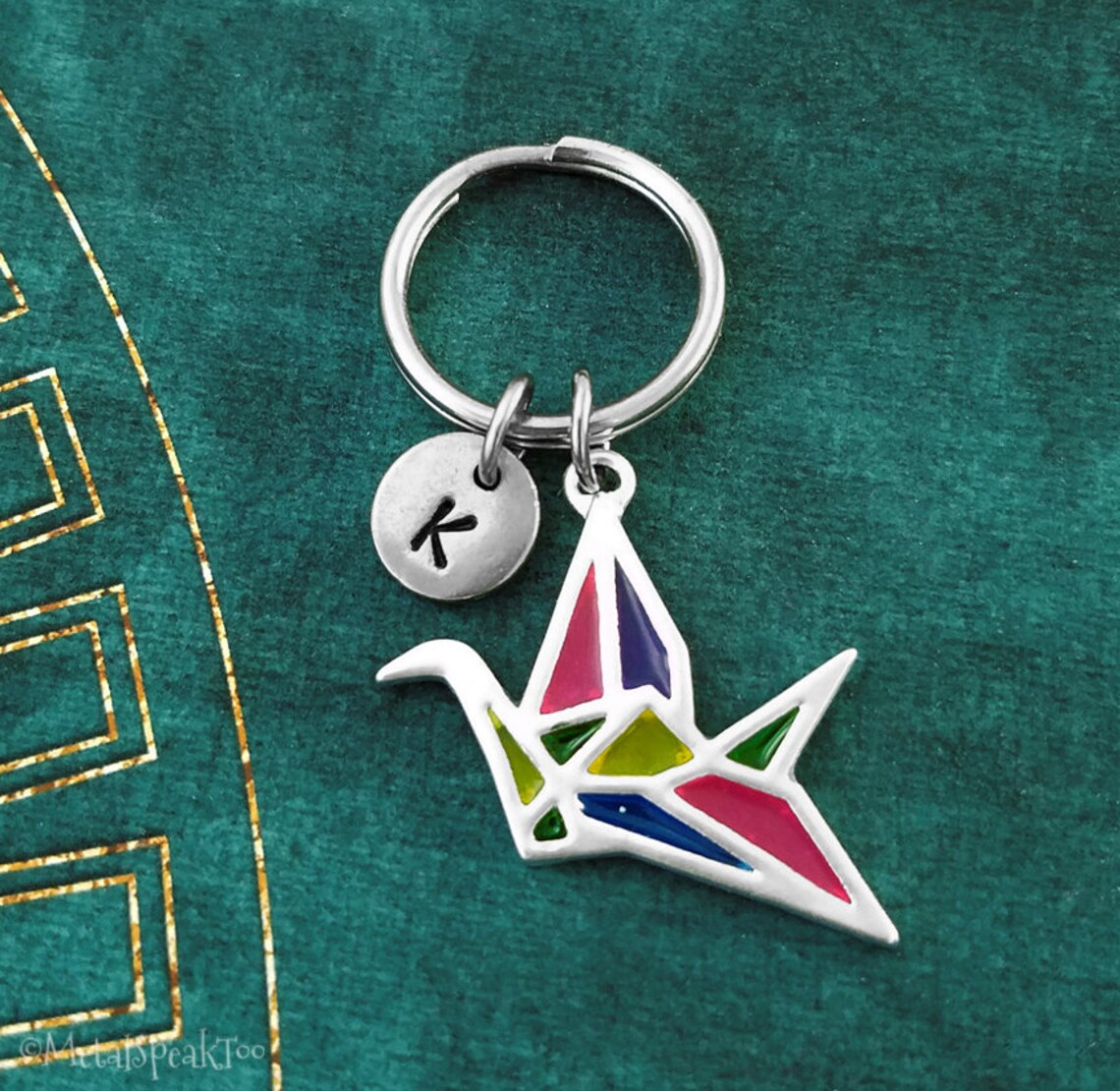 Origami Crane Necklace Paper Crane Jewelry Geometric Necklace Etsy