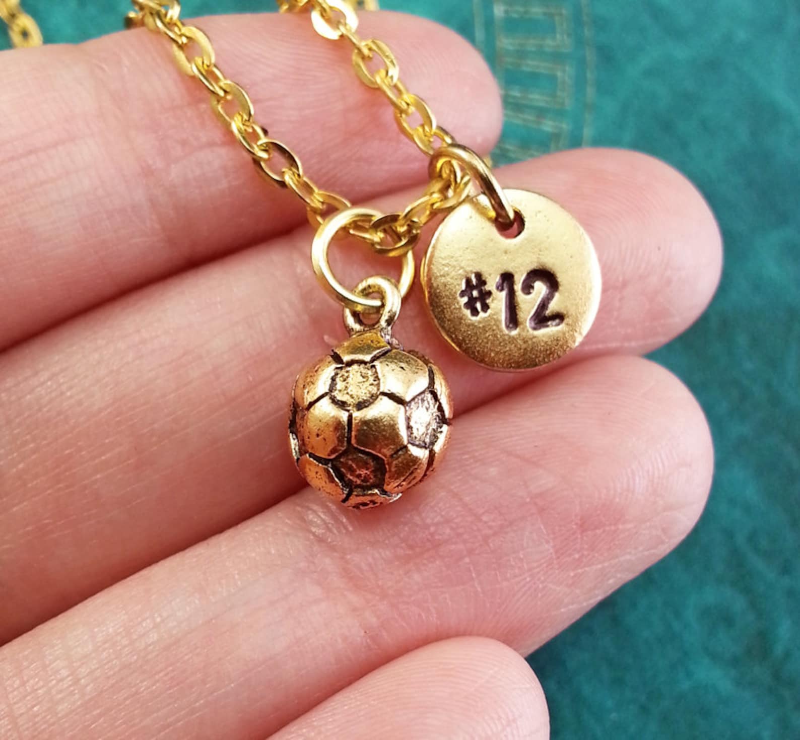 Soccer Necklace VERY SMALL Gold Soccer Ball Jewelry Etsy