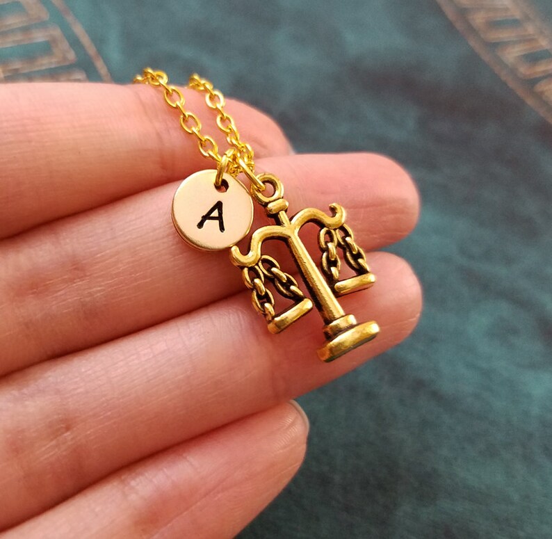Scales Necklace SMALL Scales of Justice Necklace Scales Charm Etsy