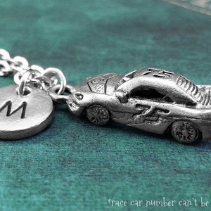 Race Car Necklace, Personalized Necklace, Race Car Pendant, Custom Necklace, Racecar Necklace, Monogram Necklace, Race Car Charm Necklace