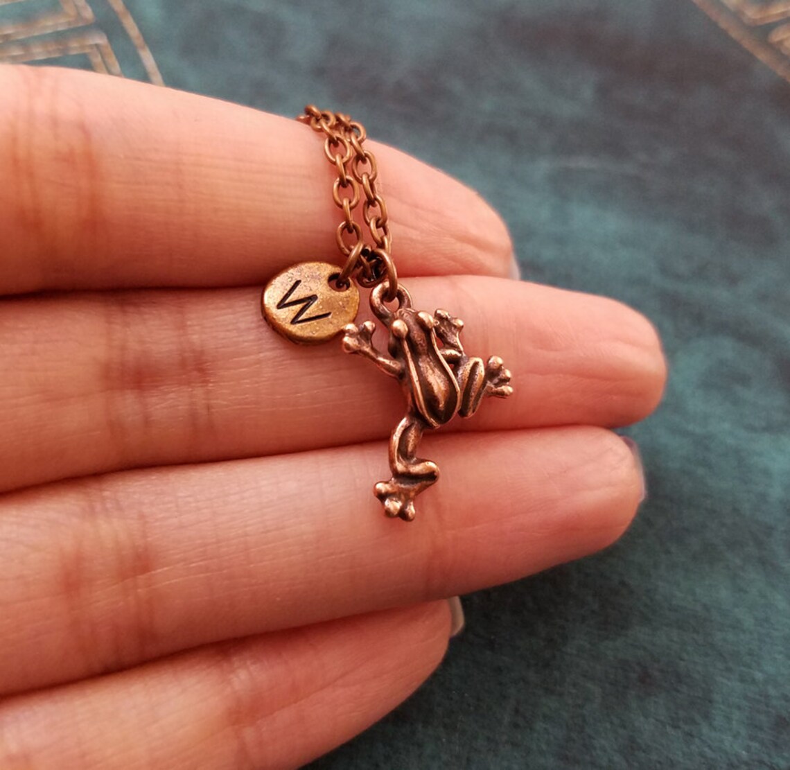 Frog Necklace VERY SMALL Frog Jewelry Frog Charm Necklace Frog Etsy