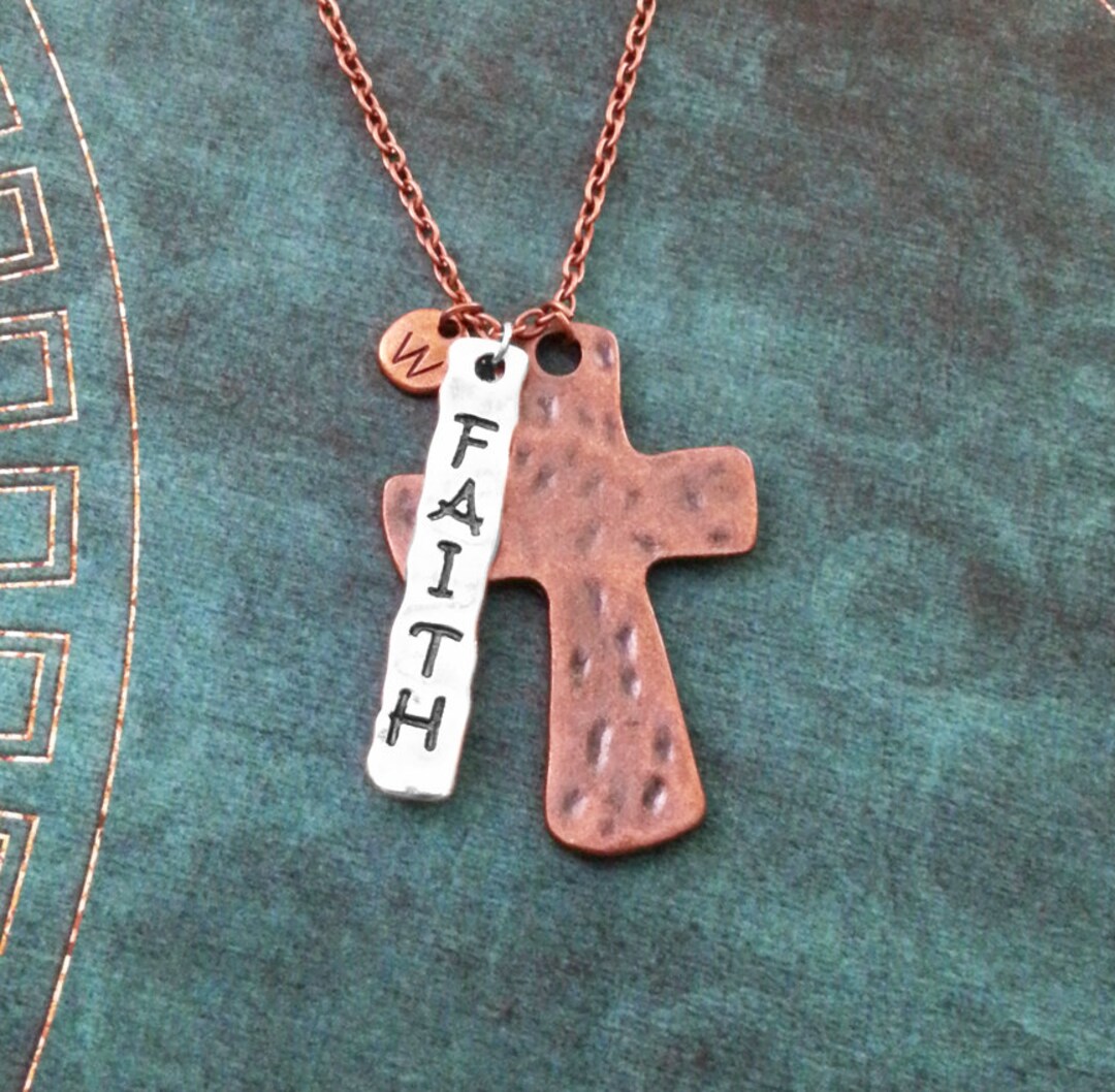 Cross Necklace Copper Cross Charm Necklace Cross Jewelry Christian ...