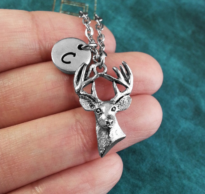 Deer Necklace Deer Jewelry Personalized Necklace Hunting Etsy