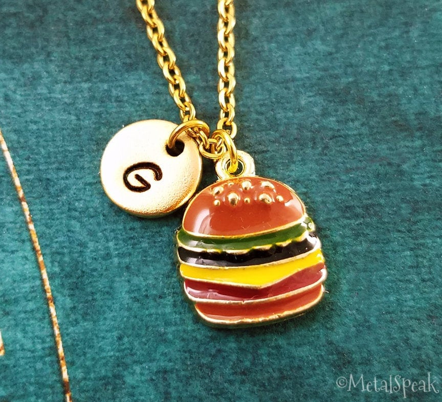 Hamburger Necklace Burger Necklace Cheeseburger Necklace Burger