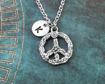 Peace Sign Necklace SMALL Peace Sign Jewelry Personalized Jewelry Peace Symbol Necklace Hippie Necklace Hippie Jewelry Bohemian Necklace
