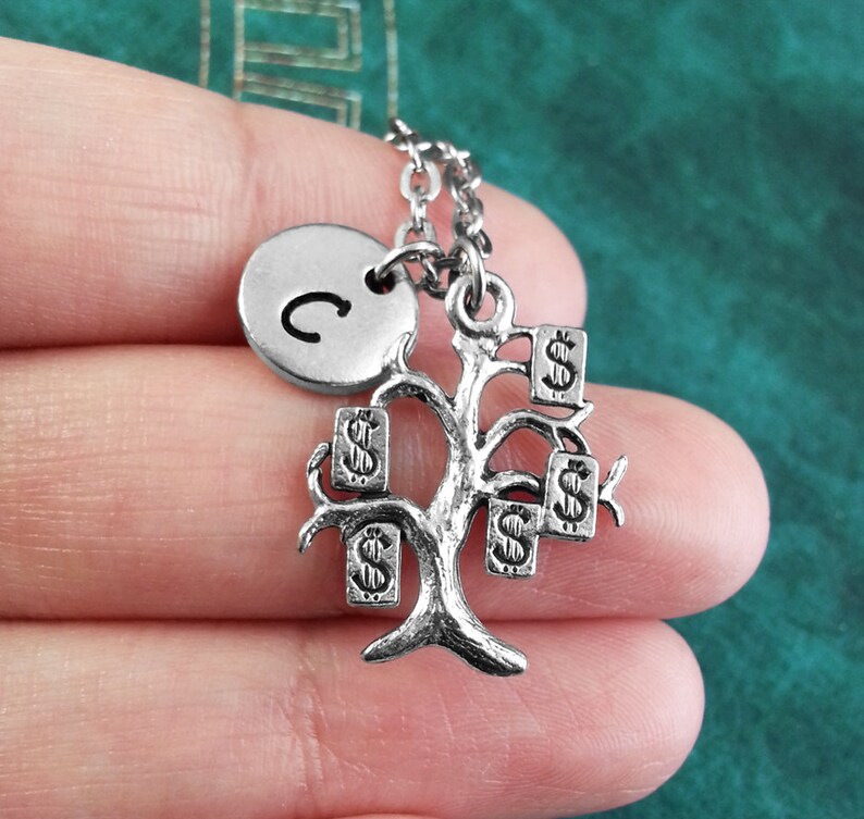 Money Tree Necklace Personalized Necklace Silver Money Tree - Etsy