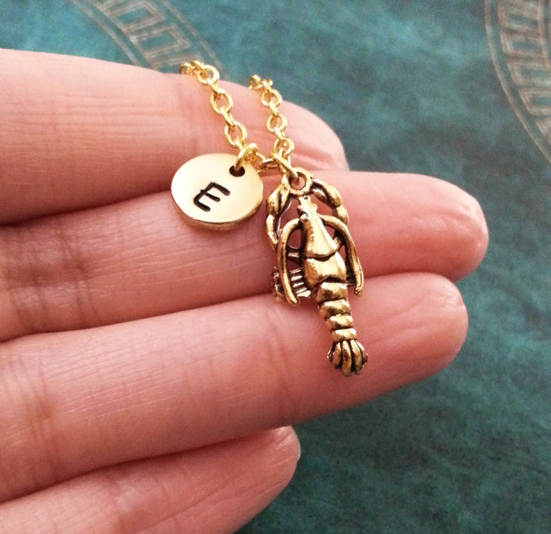 Lobster Necklace SMALL Gold Lobster Charm Necklace Lobster Etsy