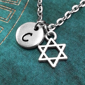 Star of David Necklace, SMALL Personalized Necklace, Star of David Pendant, Customizable Bat Mitzvah Gift, Monogram Necklace Jewish Necklace