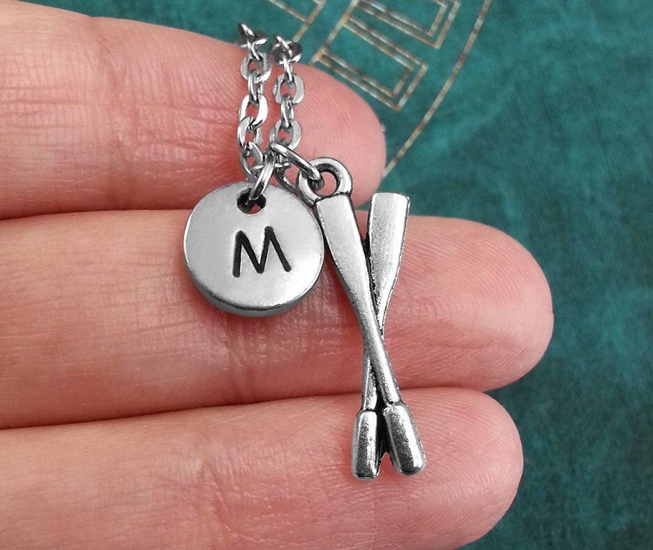 Oars Necklace SMALL Oar Necklace Oars Pendant Rowing Jewelry Etsy