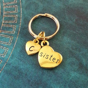 Sister Necklace SMALL Sister Jewelry Gold Sister Charm Necklace Sister Pendant Necklace Sisters Gift Initial Necklace Sister Heart Necklace image 3