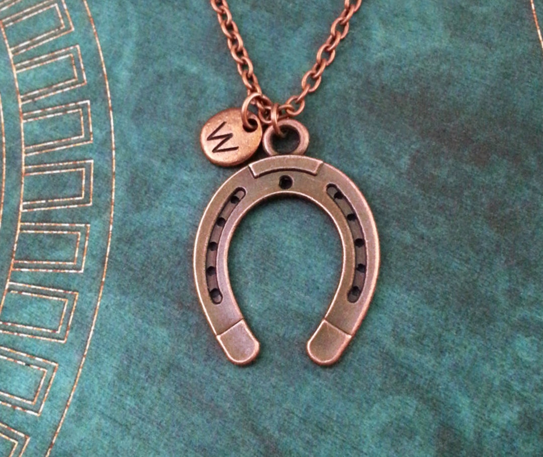 Horseshoe Necklace Copper Horseshoe Jewelry Horse Shoe Necklace Horse