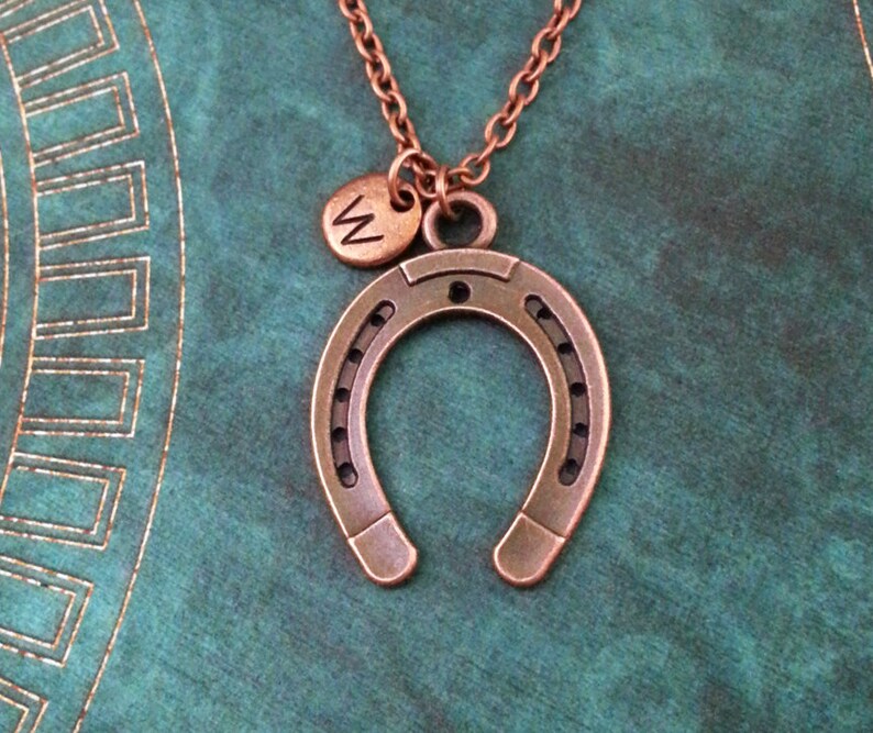 Horseshoe Necklace Copper Horseshoe Jewelry Horse Shoe Etsy