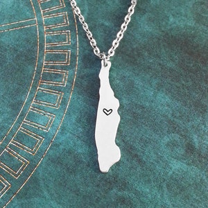 Manhattan Halskette personalisierte Schmuck Hand gestempelt Fern Beziehung Freundin Geschenk Paare Halskette Herz Karte Zustand Halskette