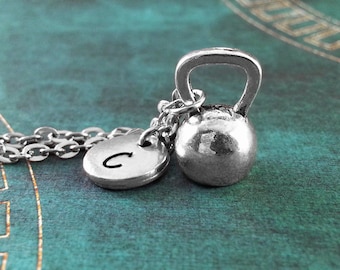 Kettlebell Necklace SMALL Charm Necklace Kettle Bell Pendant Exercise Jewelry Workout Jewelry Fitness Gift Gym Jewelry Trainer Necklace