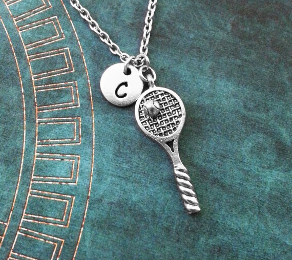 Tennis Racket Necklace Silver Tennis Jewelry Personalized Etsy