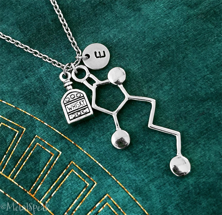 Whisky Necklace Whiskey Molecule Necklace 21st Birthday Gift Etsy