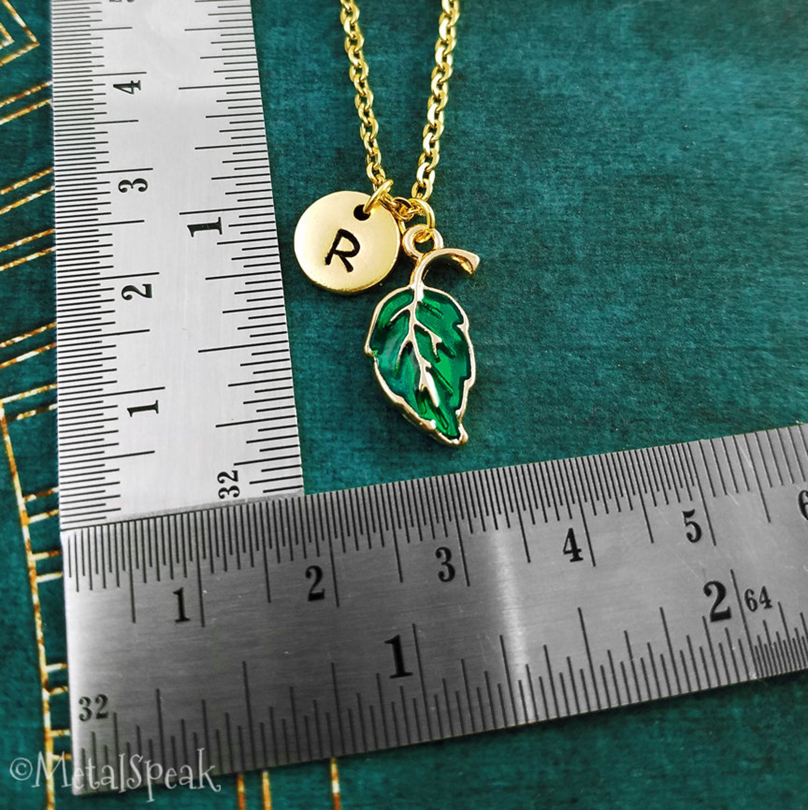 Leaf Necklace SMALL Green Leaf Charm Leaf Jewelry Leaf Pendant Etsy UK