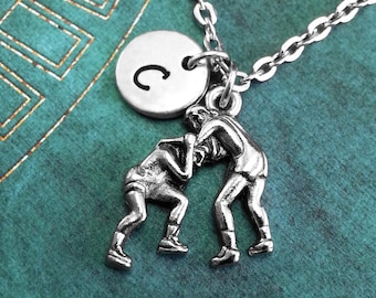 Wrestling Necklace, Personalized Necklace, Wrestler Pendant, Custom Necklace, Westler Charm Necklace, Wrestling Team Gift Wrestling Keychain