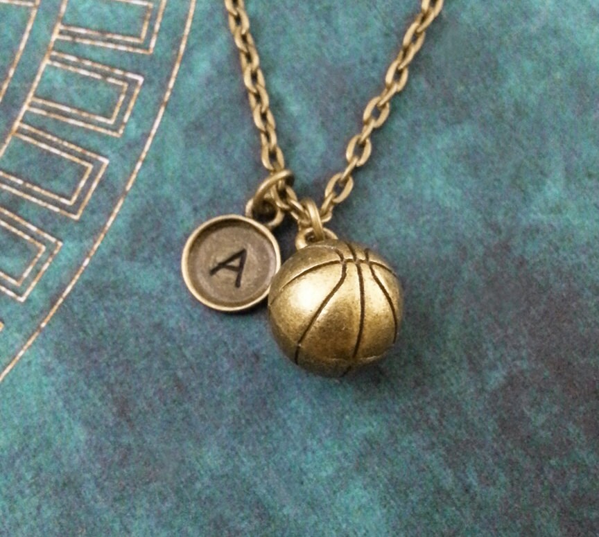 Basketball Necklace VERY SMALL Bronze Basketball Jewelry Etsy