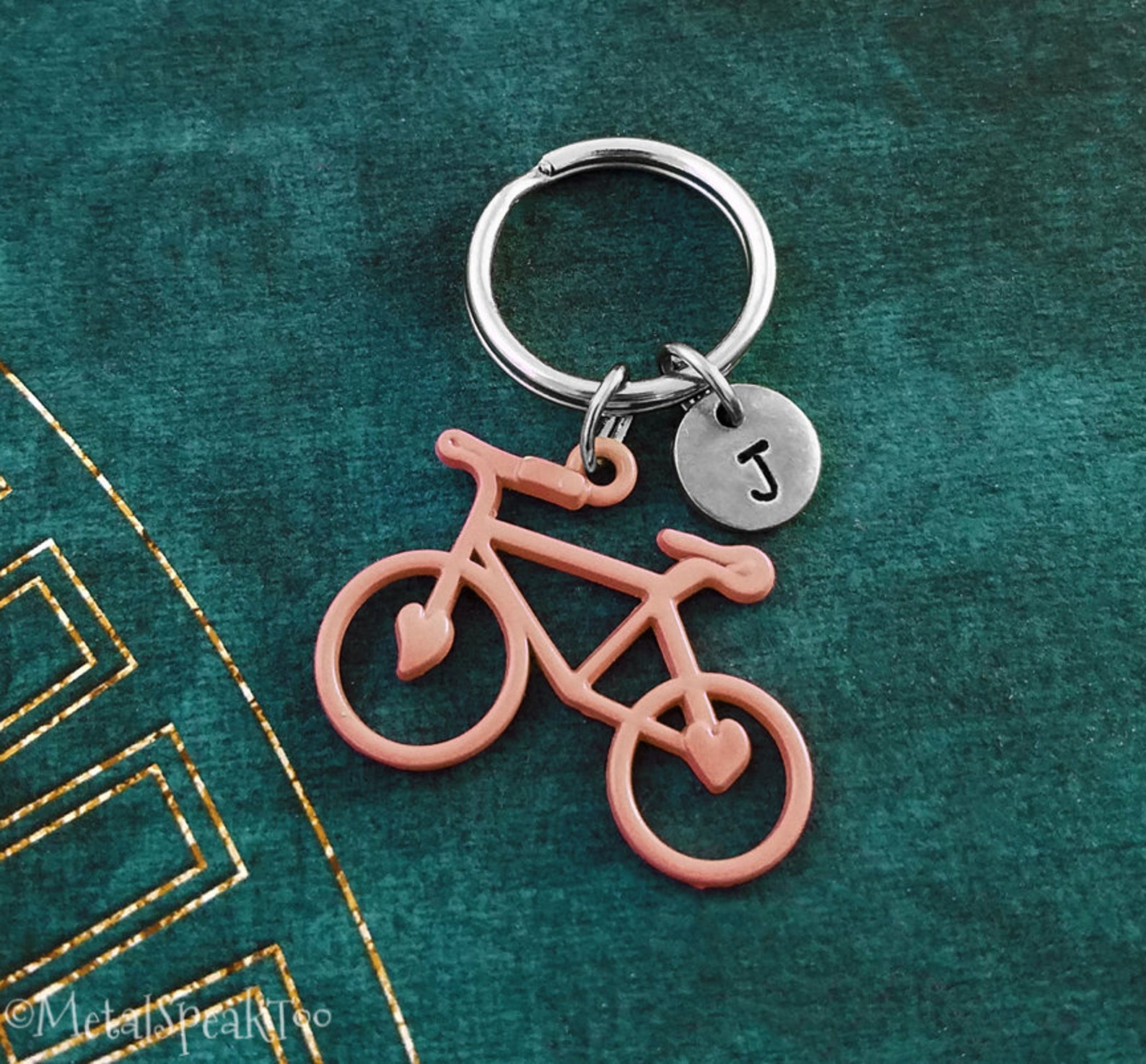 Bike Necklace Peach Bike Charm Necklace Bike Jewelry Bike Etsy