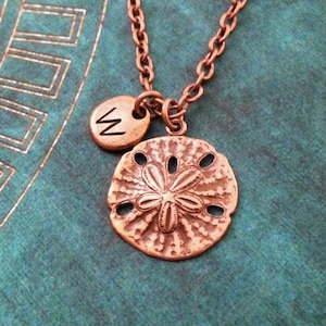 Sand Dollar Halskette KLEINE Strand Halskette Strand Schmuck Meer Halskette Ozean Halskette personalisierte Schmuck Kupfer Sand Dollar Charme Anhänger