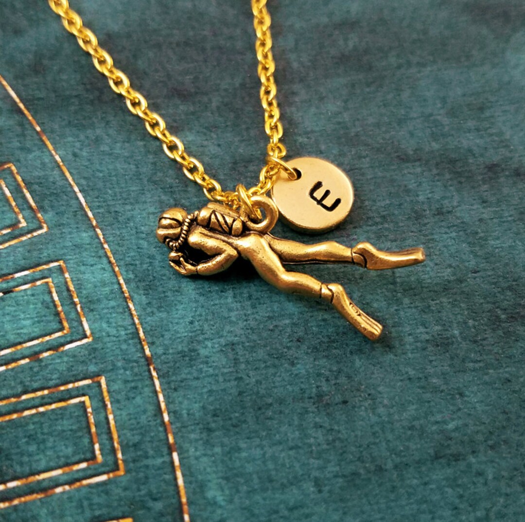 Scuba Diver Necklace SMALL Scuba Jewelry Snorkeler Gift Etsy
