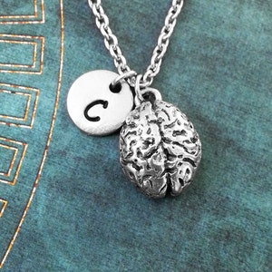 Brain Necklace SMALL Brains Necklace Personalized Jewelry Halloween Necklace Anatomical Brain Charm Human Brain Pendant Silver Brain Jewelry