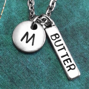 Butter Necklace, Personalized Necklace, Butter Pendant, Custom Necklace, Butter Lover Necklace, Monogram Necklace Butter Charm Necklace
