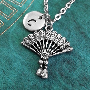 Hand Fan Necklace, Personalized Necklace, Hand Fan Pendant, Custom Necklace, Hand Fan Charm Necklace, Japanese Jewelry, Japanophile Gift