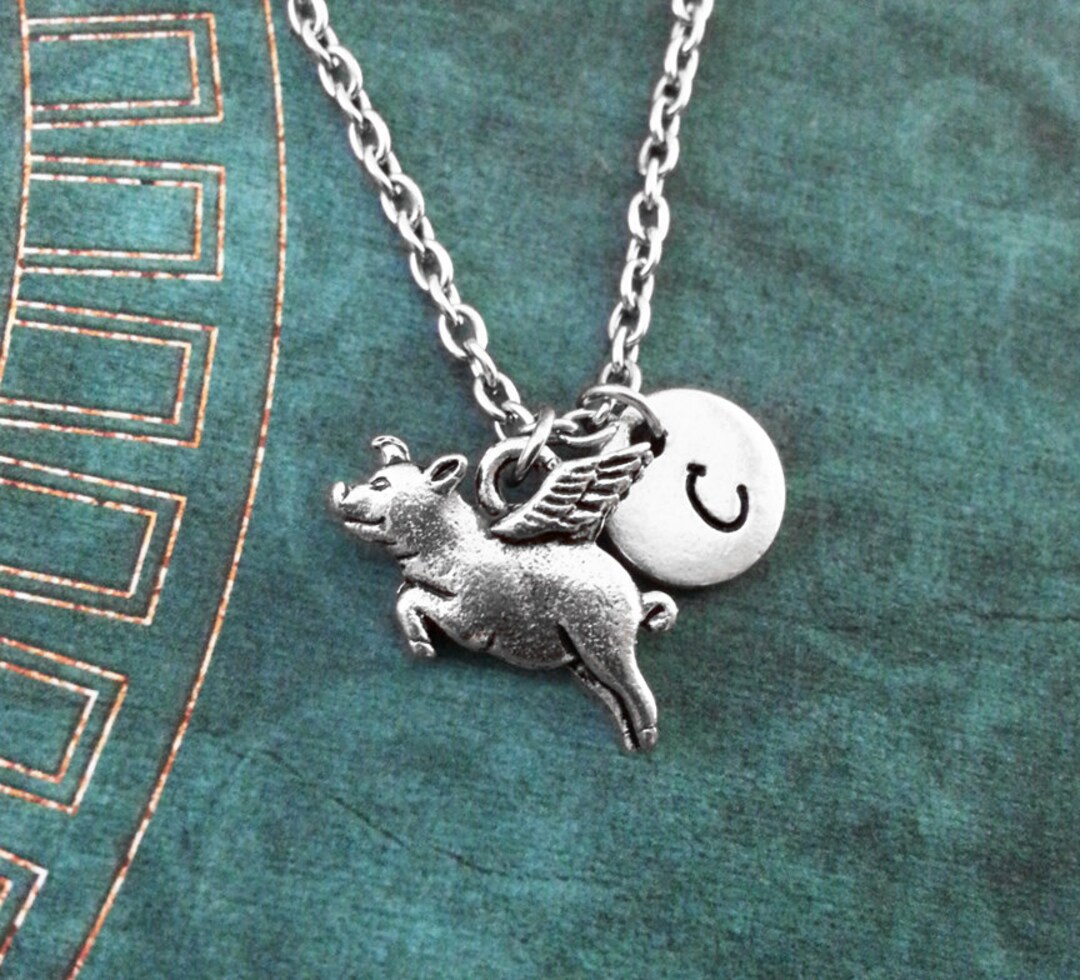 14K Gelbgold Ausgeschnittenes Schwein Anhänger / Charm