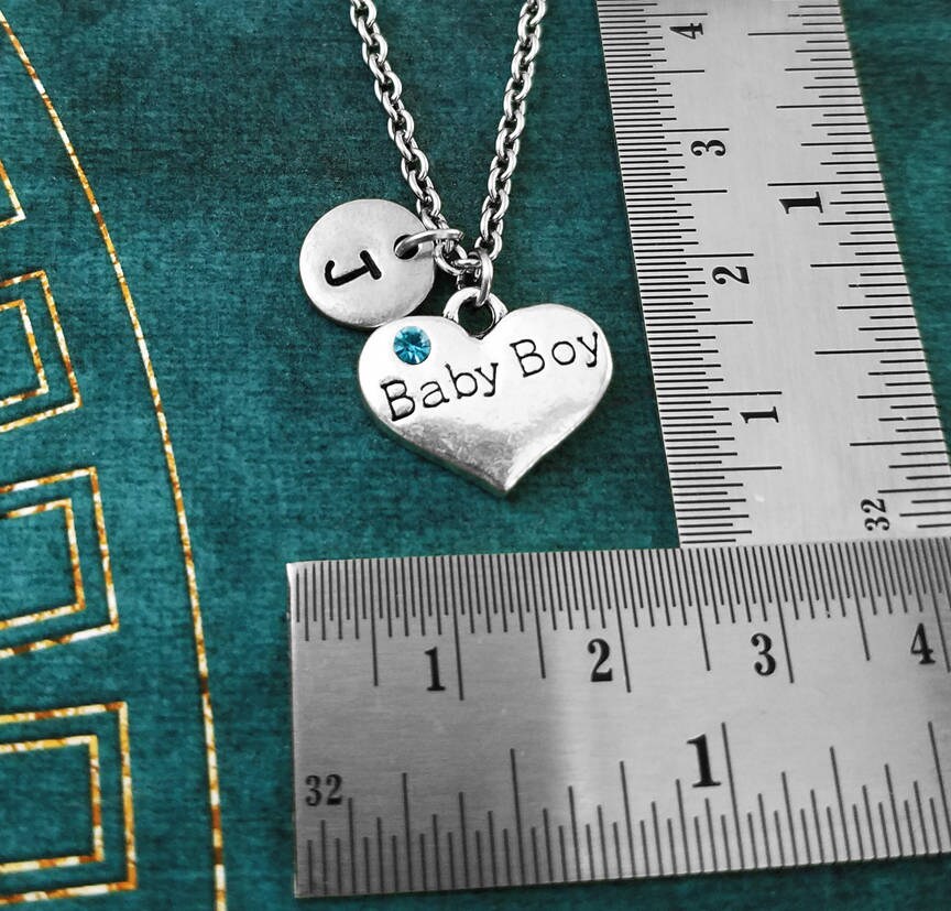 Baby Boy Necklace SMALL Blue Baby Boy Charm Necklace New Etsy