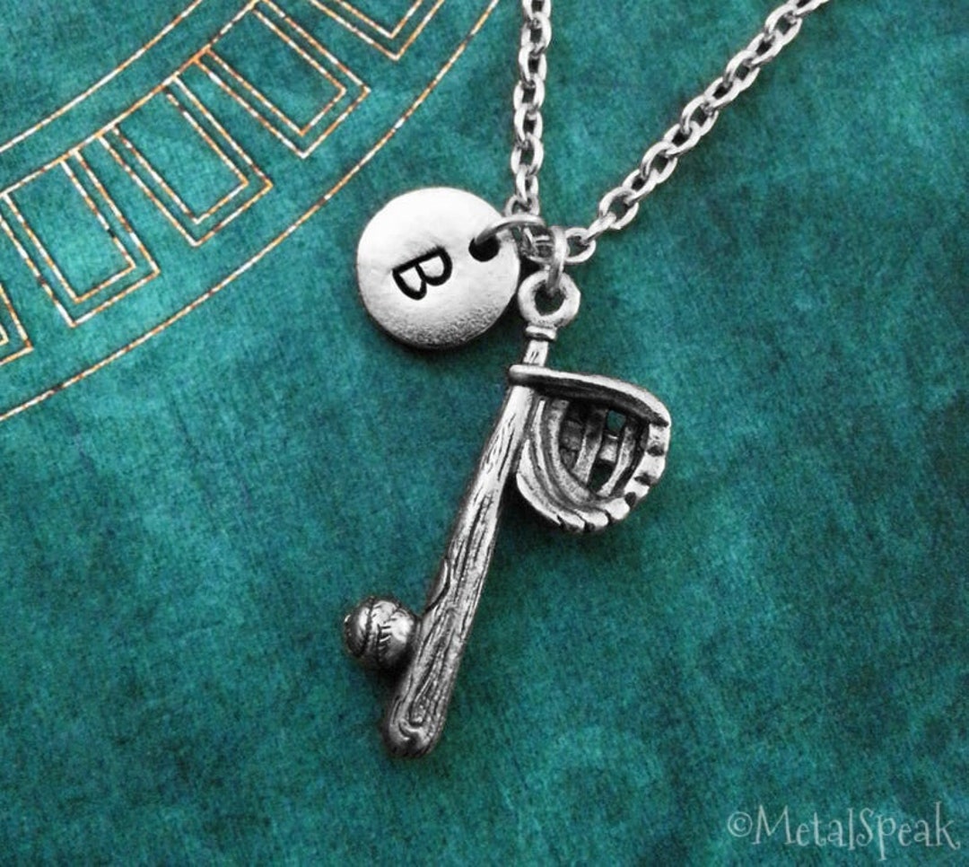 Baseball Necklace Baseball Bat Necklace Baseball Glove Necklace