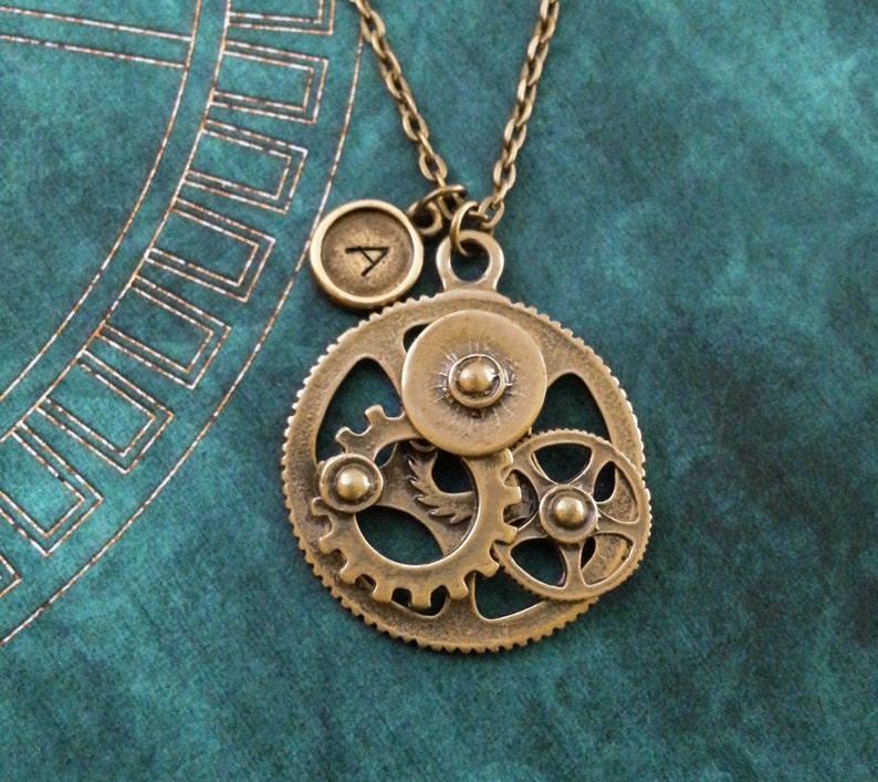 Gears Necklace Gear Jewelry Steampunk Jewelry Personalized Etsy
