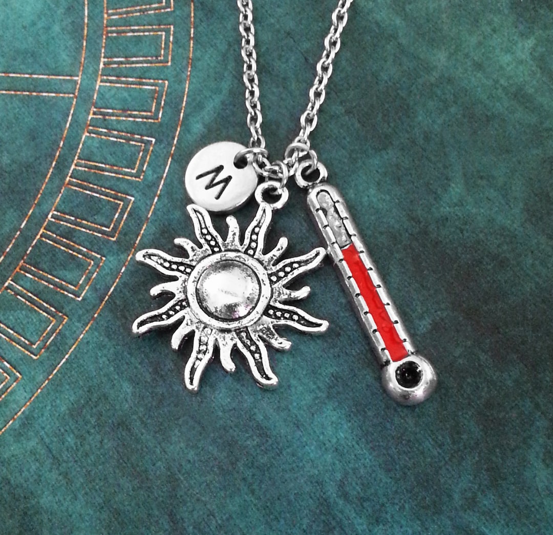 Sun Necklace Sun Jewelry Thermometer Necklace Summer Jewelry Etsy